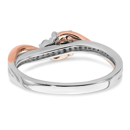 0.25ct. CZ Solid Real 14k White u0026 Rose Gold Engagement Ring