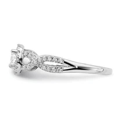 0.33ct. CZ Solid Real 14k White Gold Engagement Ring
