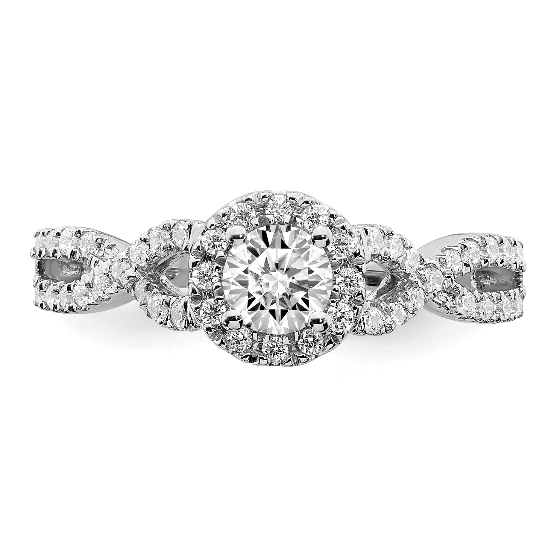 0.33ct. CZ Solid Real 14k White Gold Engagement Ring