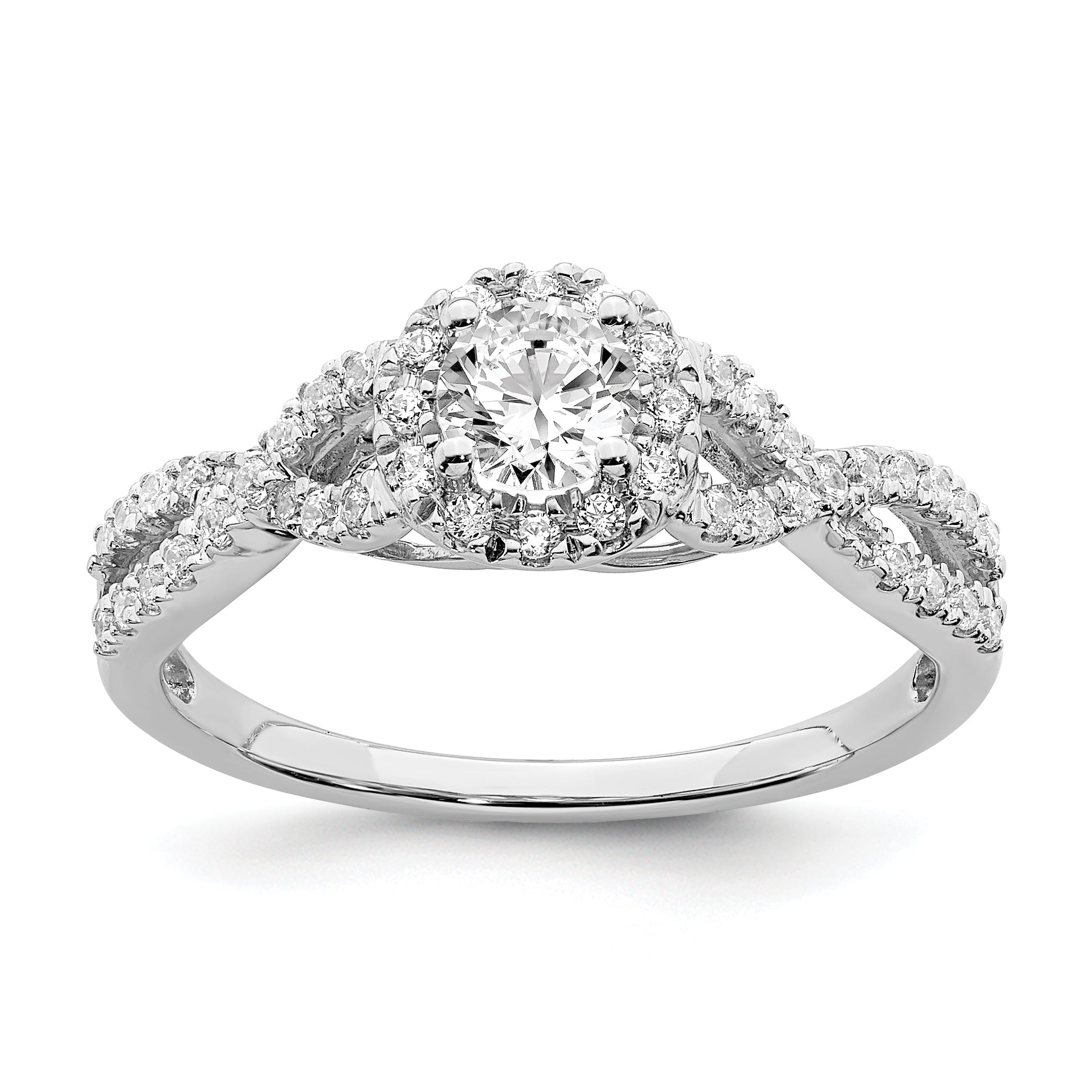 0.33ct. CZ Solid Real 14k White Gold Engagement Ring