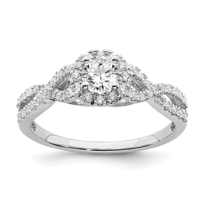 0.33ct. CZ Solid Real 14k White Gold Engagement Ring