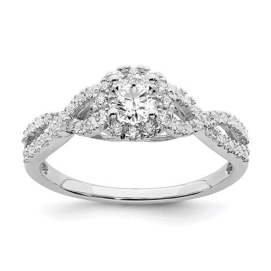 0.33ct. CZ Solid Real 14k White Gold Engagement Ring