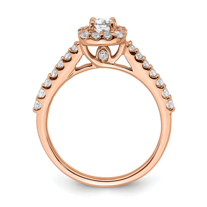 0.30ct. CZ Solid Real 14k Rose Gold Engagement Ring