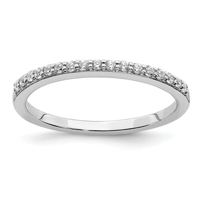 0.19ct. CZ Solid Real 14k White Gold Wedding Band Ring