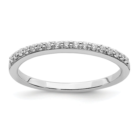 0.19ct. CZ Solid Real 14k White Gold Wedding Band Ring