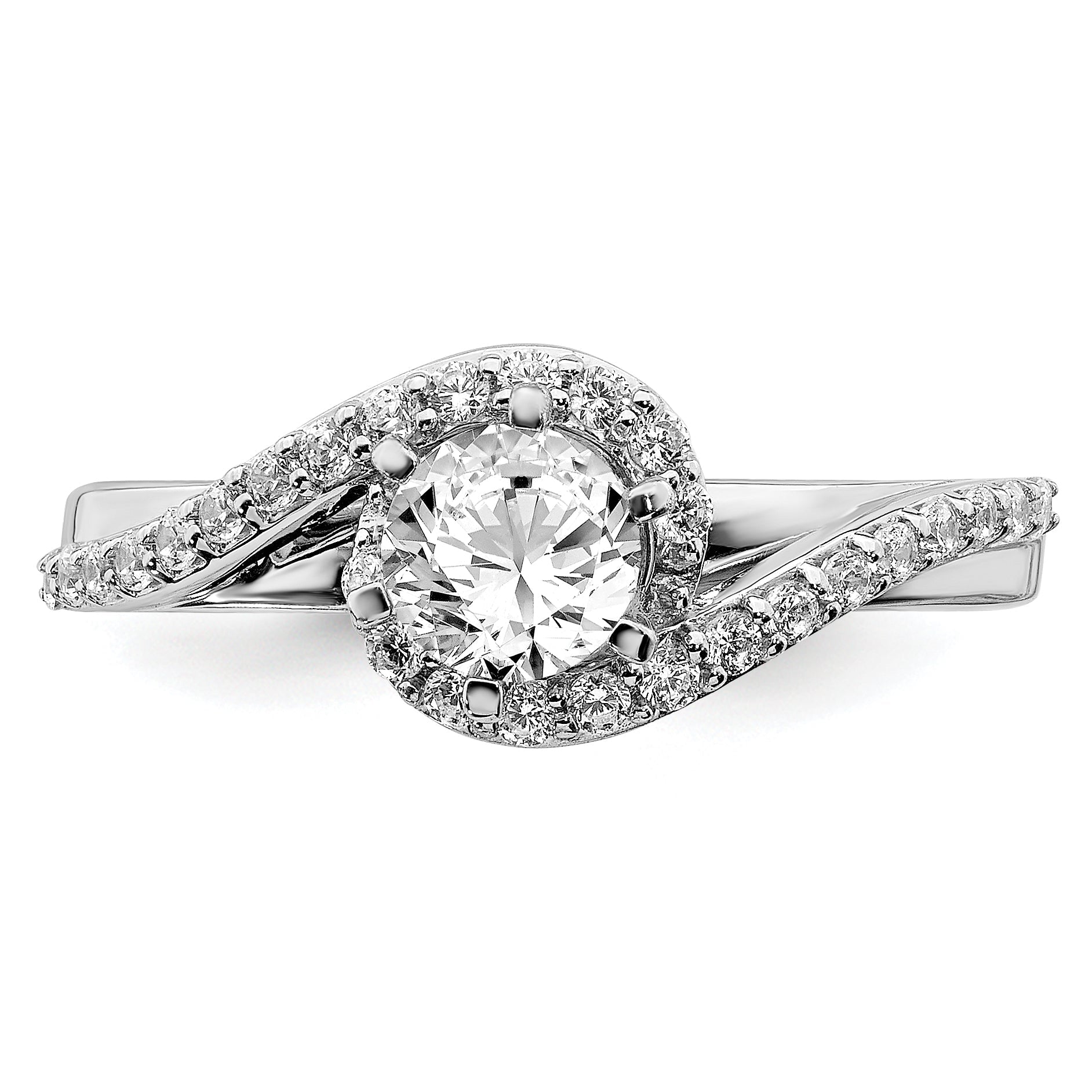0.50ct. CZ Solid Real 14k White Gold Engagement Ring