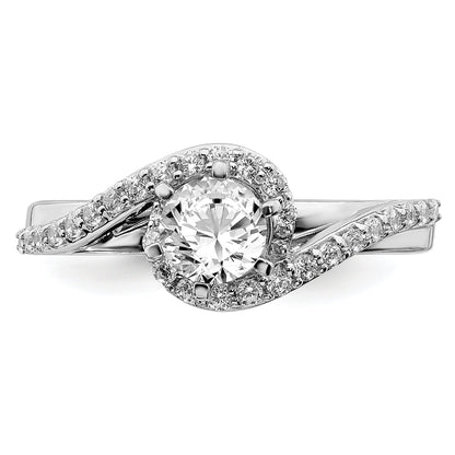 0.50ct. CZ Solid Real 14k White Gold Engagement Ring