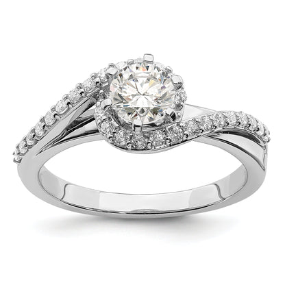 0.50ct. CZ Solid Real 14k White Gold Engagement Ring