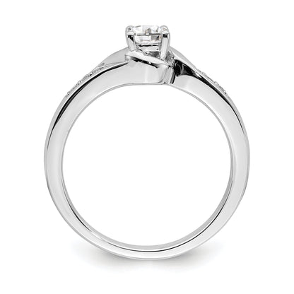 0.33ct. CZ Solid Real 14k White Gold Engagement Ring