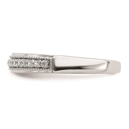 0.20ct. CZ Solid Real 14k White Gold Wedding Band Ring