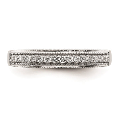 0.20ct. CZ Solid Real 14k White Gold Wedding Band Ring