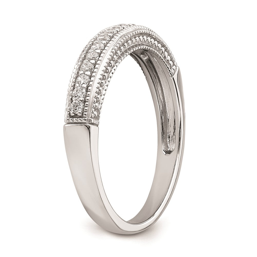 0.20ct. CZ Solid Real 14k White Gold Wedding Band Ring