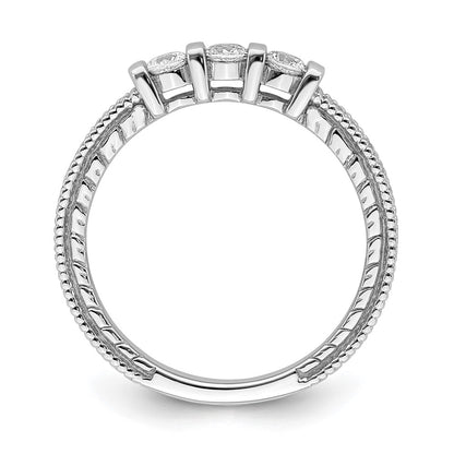 0.34ct. CZ Solid Real 14k White Gold Wedding Band Ring
