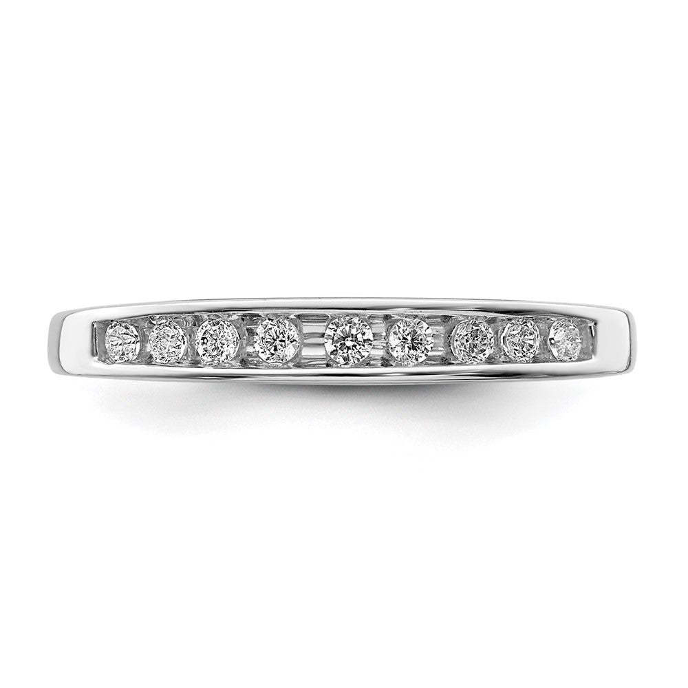 0.16ct. CZ Solid Real 14k White Gold Wedding Band Ring