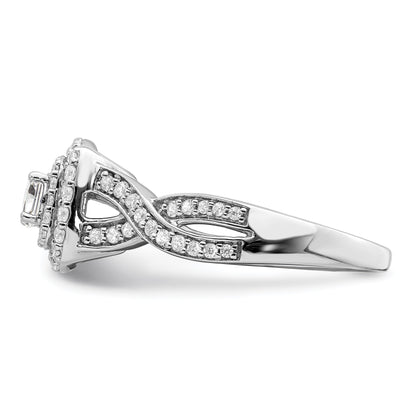 0.25ct. CZ Solid Real 14k White Gold Engagement Ring