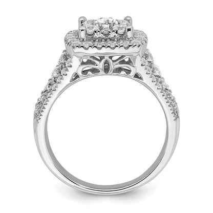 14k white gold real diamond cluster real diamond engagement ring rm6471e 150 waa