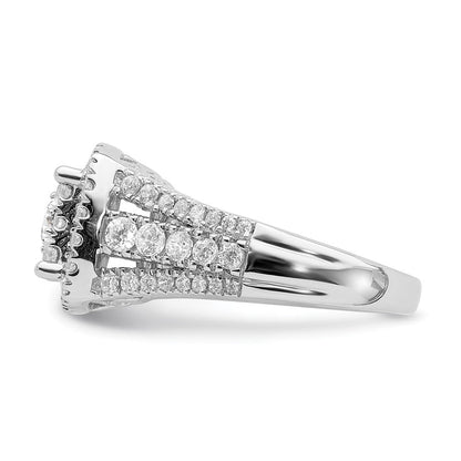 14k white gold real diamond cluster real diamond engagement ring rm6471e 150 waa