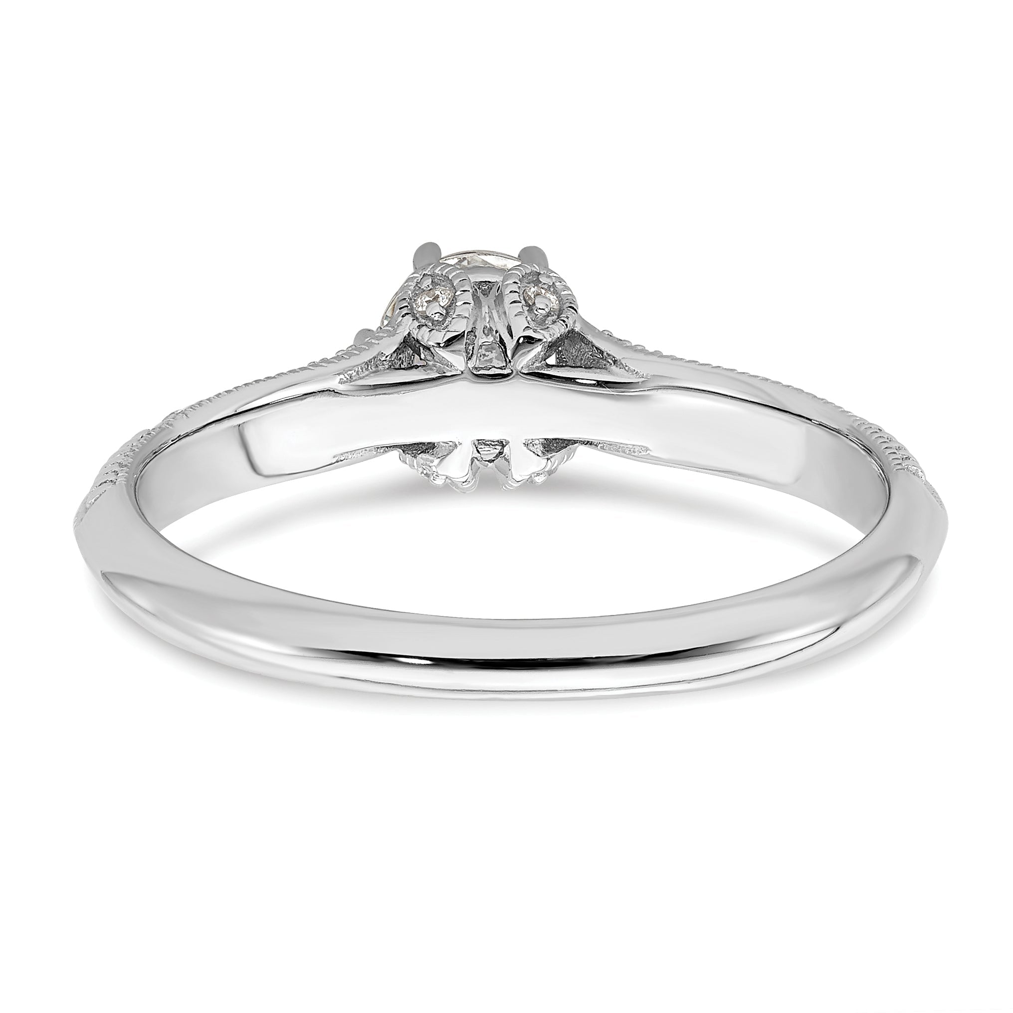 0.50ct. CZ Solid Real 14K White Gold Engagement Ring