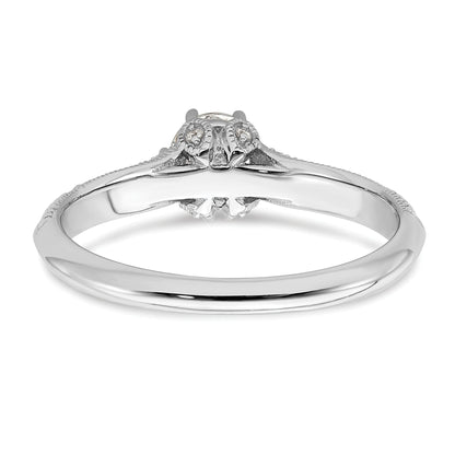 0.50ct. CZ Solid Real 14K White Gold Engagement Ring