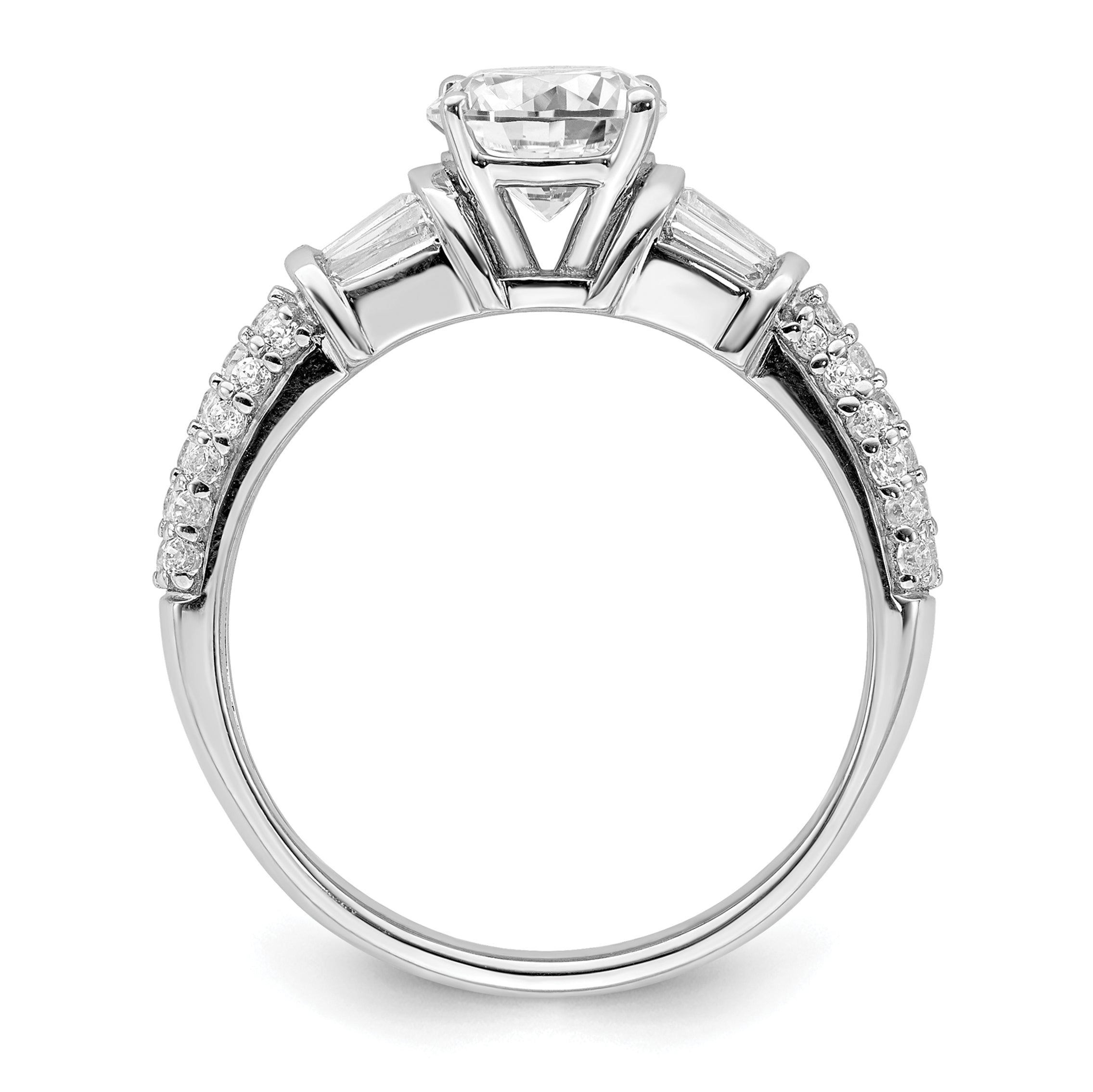 1.00ct. CZ Solid Real 14k White Gold Engagement Ring