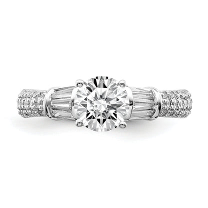 1.00ct. CZ Solid Real 14k White Gold Engagement Ring