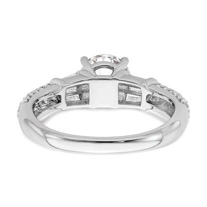 1.00ct. CZ Solid Real 14k White Gold Engagement Ring