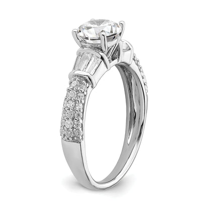 1.00ct. CZ Solid Real 14k White Gold Engagement Ring