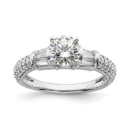 1.00ct. CZ Solid Real 14k White Gold Engagement Ring