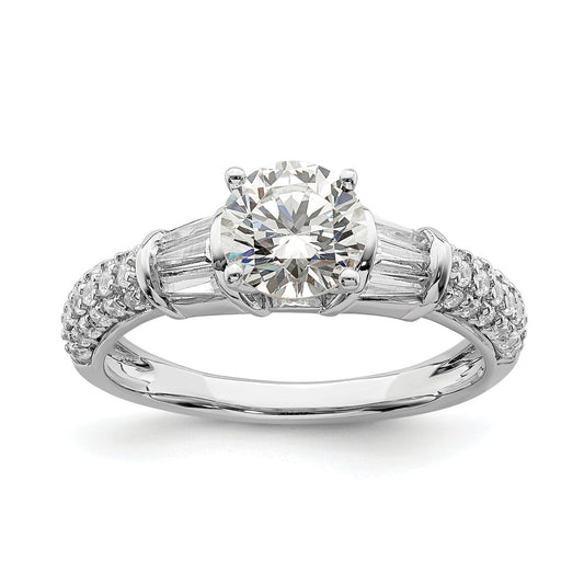 1.00ct. CZ Solid Real 14k White Gold Engagement Ring