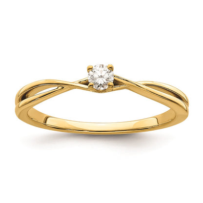 0.12ct. CZ Solid Real 14k Complete Promise Ring