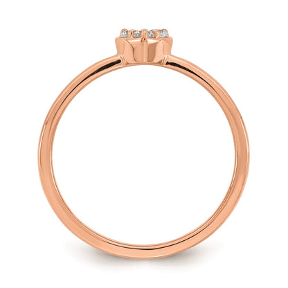 0.14ct. CZ Solid Real 14k Rose Gold Complete Promise Ring