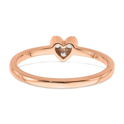 0.14ct. CZ Solid Real 14k Rose Gold Complete Promise Ring