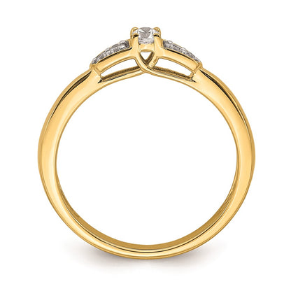 0.12ct. CZ Solid Real 14k Complete Promise Ring