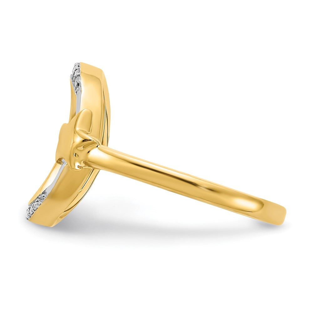 14k yellow gold polished moon and star real diamond ring rm6789 013 ya