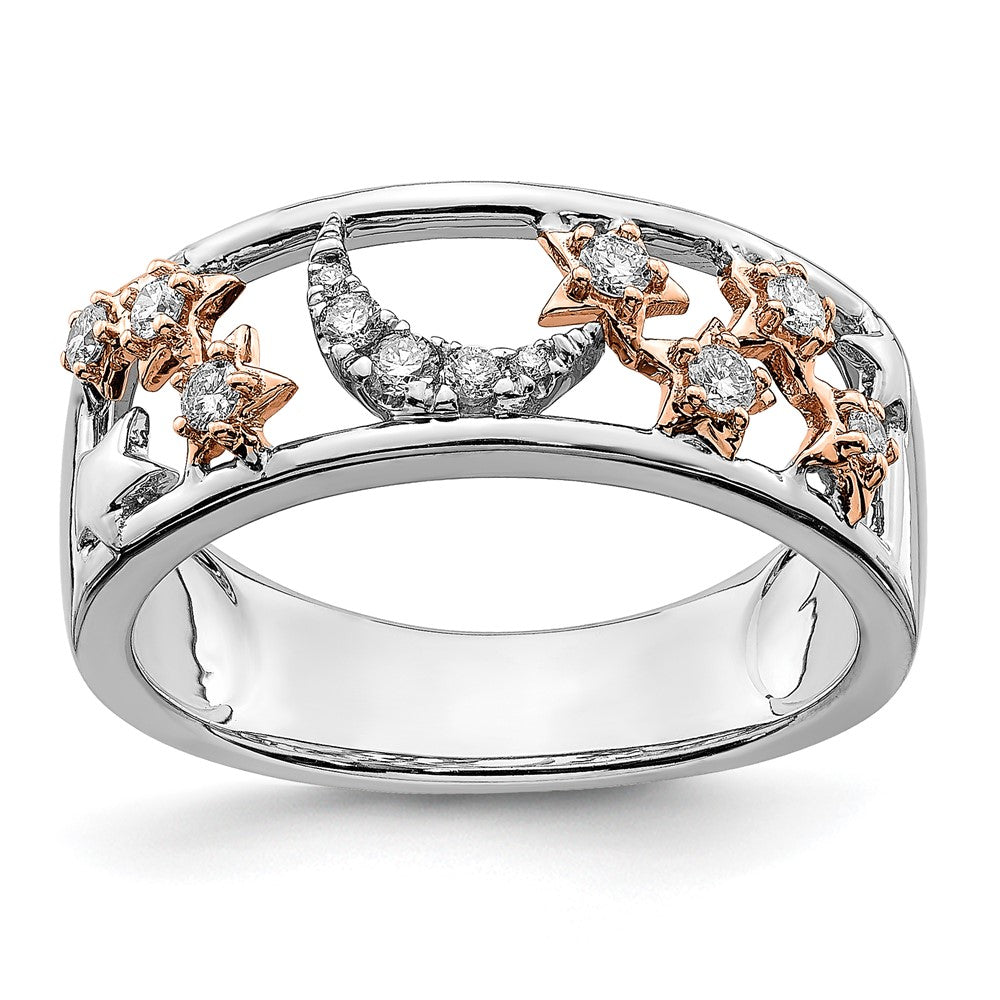 14k two tone gold moon and stars real diamond band rm6820 020 wra