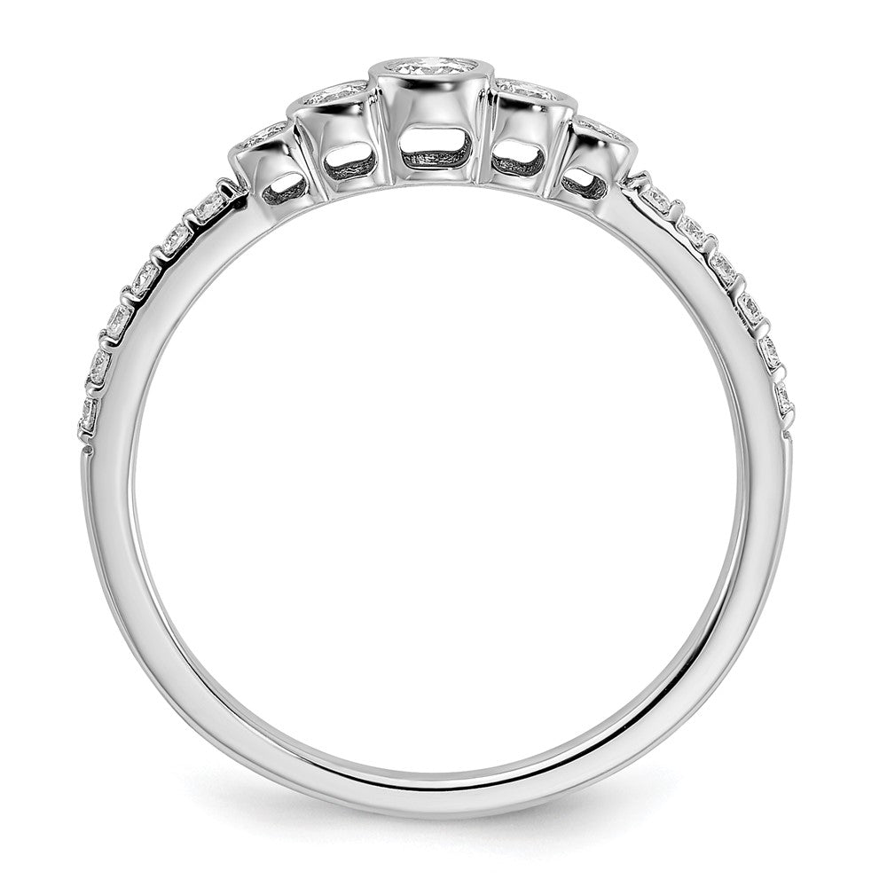 14k white gold polished real diamond bezel set center ring rm6873 025 wa