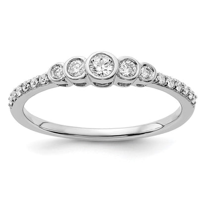 14k white gold polished real diamond bezel set center ring rm6873 025 wa