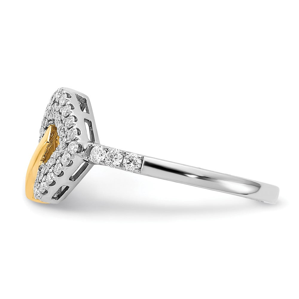 14k two tone gold polished real diamond double square ring rm6880 025 wya