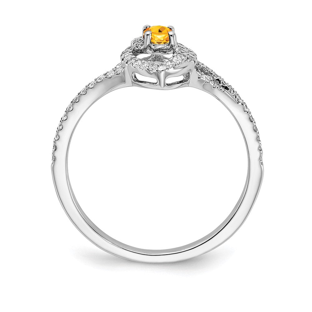 14k white gold polished real diamond and citrine ring rm6896 ci 020 wa