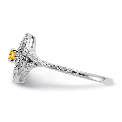 14k white gold polished real diamond and citrine ring rm6896 ci 020 wa