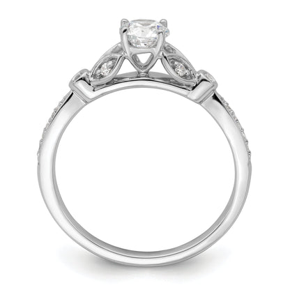 0.40ct. CZ Solid Real 14K White Gold Vintage Complete Engagement Ring