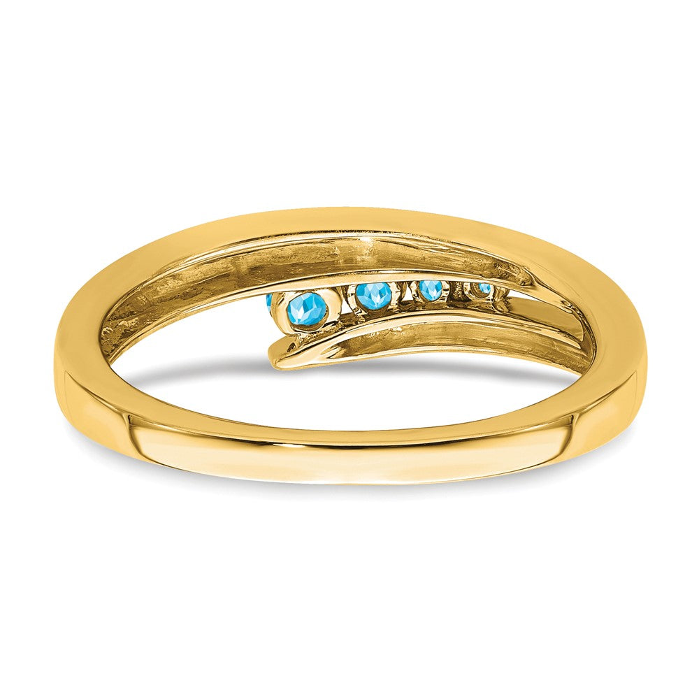 14K Yellow Gold Blue Topaz 4-stone Ring