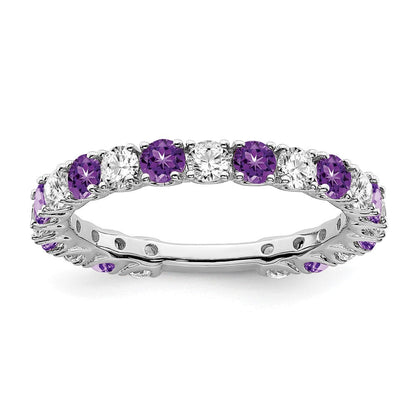 14k white gold amethyst and real diamond band rm7113 am 077 wa