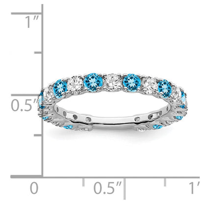 14k white gold blue topaz and real diamond band rm7113 bt 077 wa
