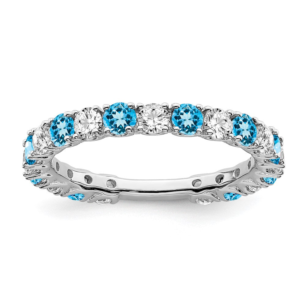 14k white gold blue topaz and real diamond band rm7113 bt 077 wa