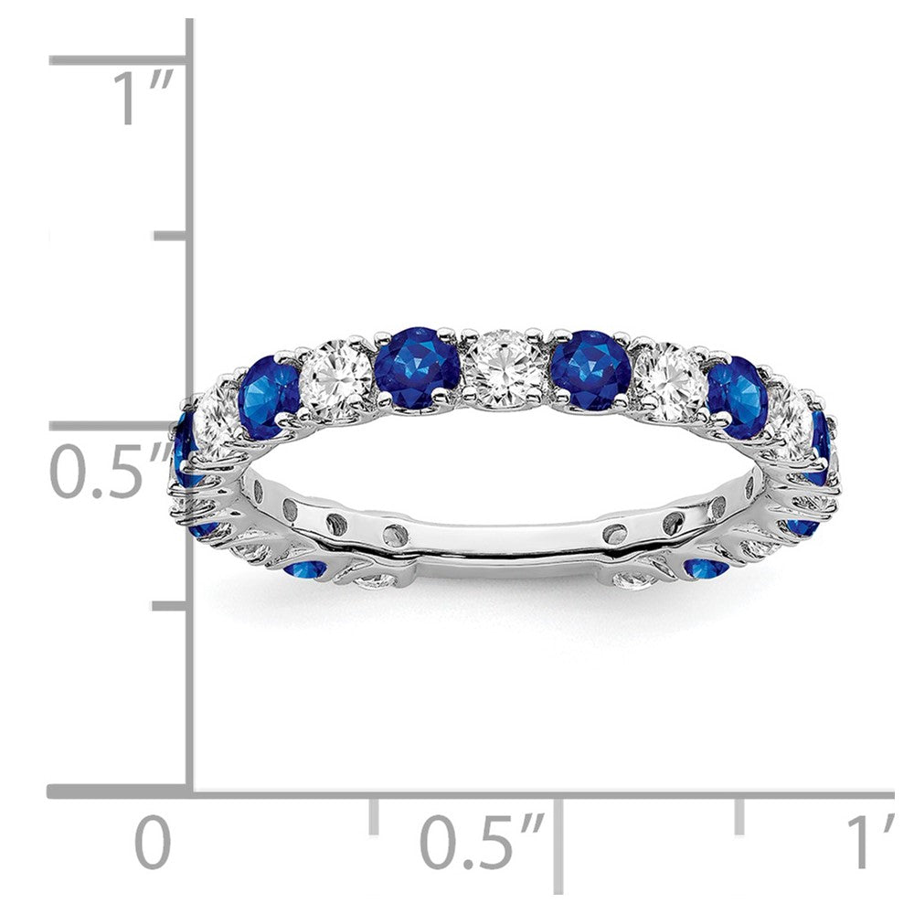 14k white gold created sapphire and real diamond band rm7113 sa 077 wa