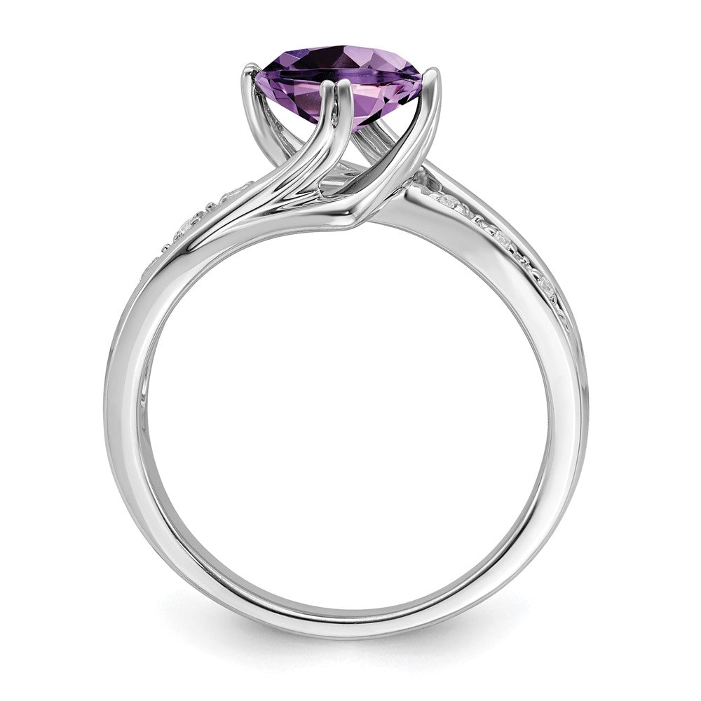 14k white gold amethyst and real diamond ring rm7116 am 004 wa