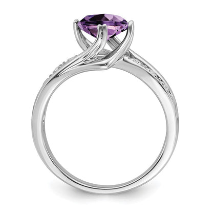14k white gold amethyst and real diamond ring rm7116 am 004 wa