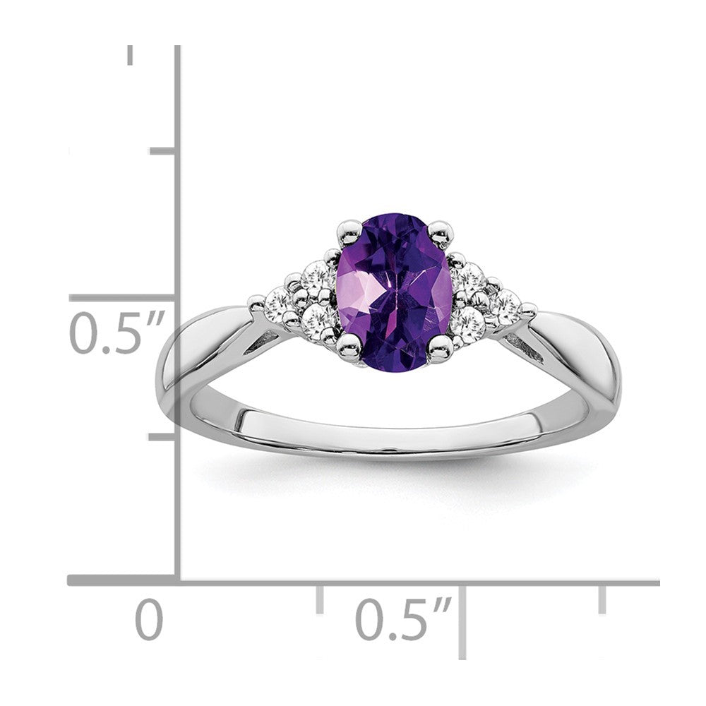 14k white gold amethyst and real diamond ring rm7118 am 012 wa