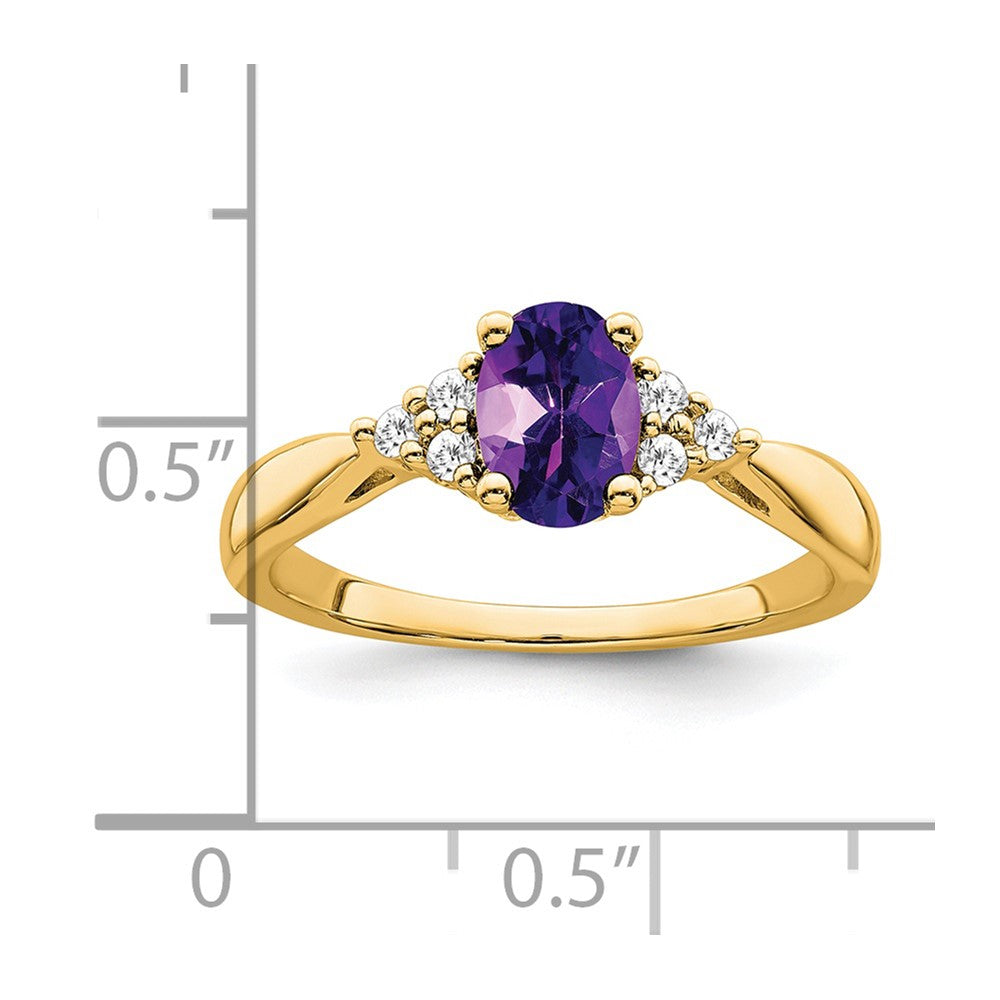 14k yellow gold amethyst and real diamond ring rm7118 am 012 ya
